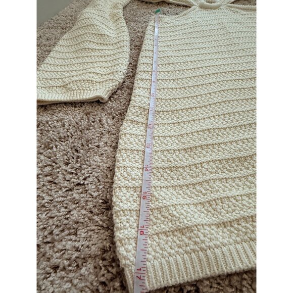 Forever 21 Cream Distressed Knit Midi Dress Crochet cutout - Picture 7 of 9